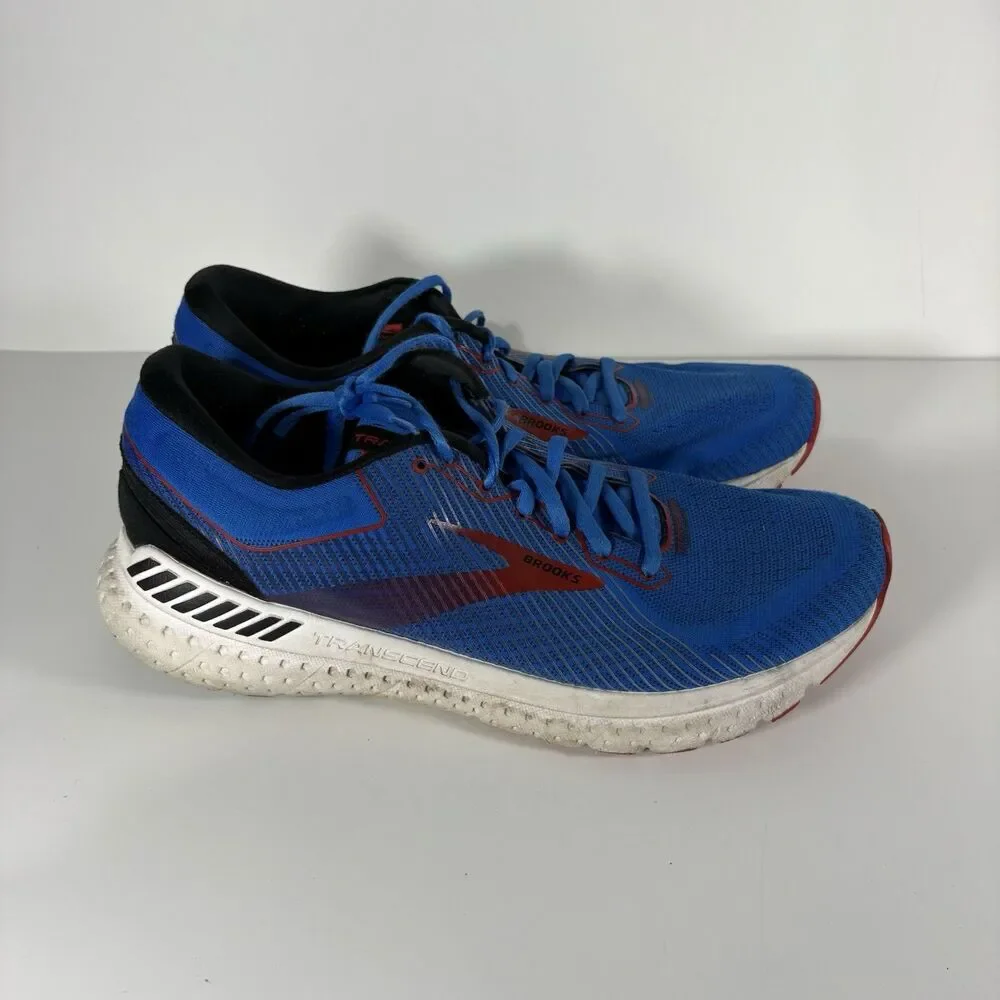 Brooks Transcend 7 Mens Size 11.5 Blue Red Athletic Running Shoes Sneakers